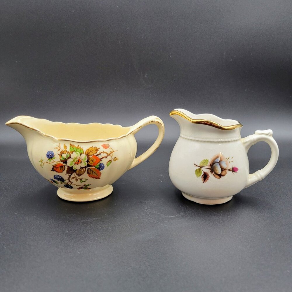 Vintage Creamers J&G Meakin Sunshine And Arthur Wood England Serving Jug Syrup